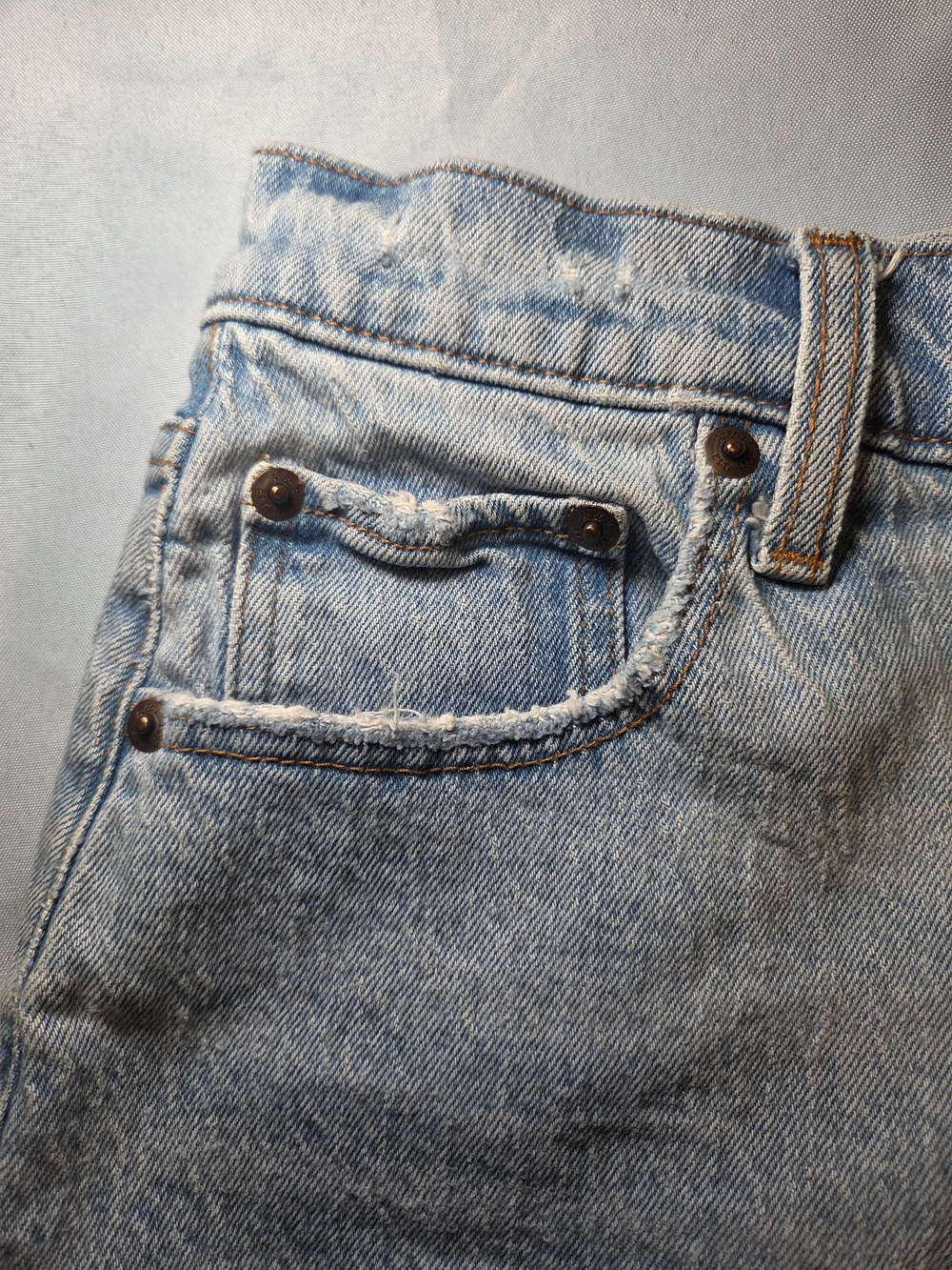 Abercrombie & Fitch Dad Short High Rise Womens 27  Distressed Denim Shorts - Picture 6 of 13